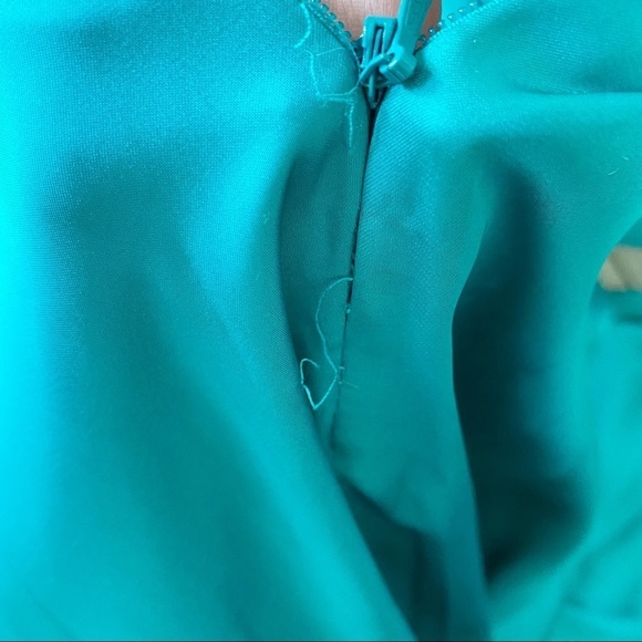 NWOT Mac Duggal Teal Beaded Strapless Long Gown Dress Formal Size 10 - Picture 14 of 16